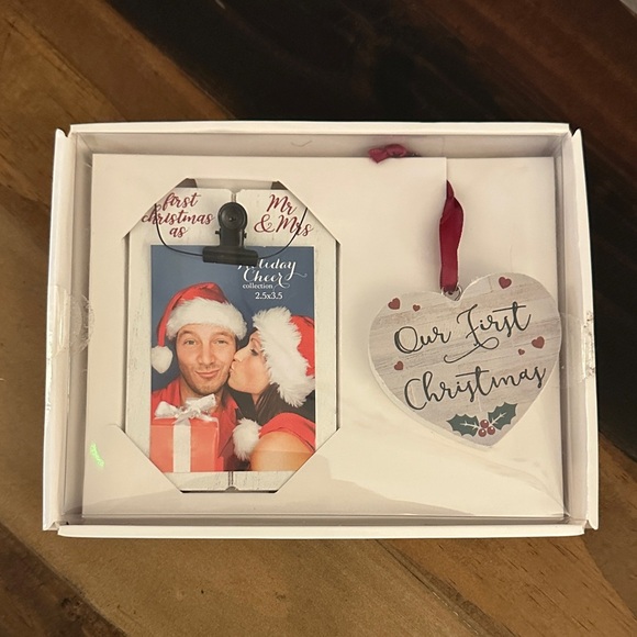 LIMITED TIME $5 ITEM!! Our First Christmas Heart Ornament with Red Ribbon - Picture 1 of 3